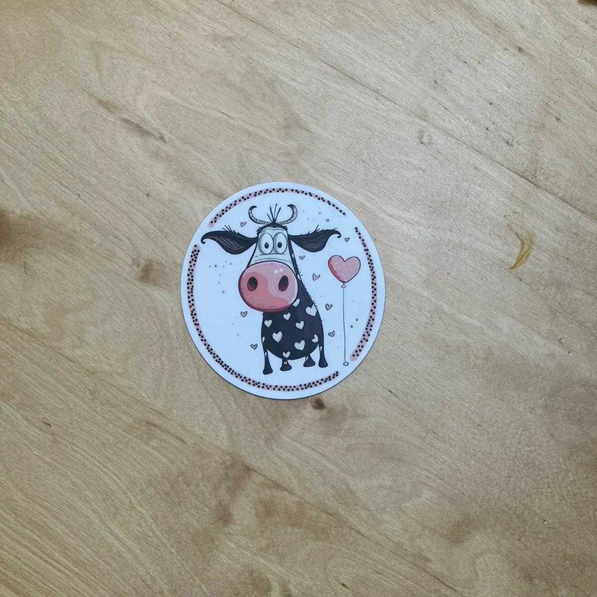 Hand drawn - I love Moo waterproof sticker