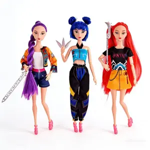 Fashion Christmas Gift with Musical Instrument Accessories, 11-Jointed Doll Toy, Perfect Birthday Present, Music Theme Toy, Trendy Dolls