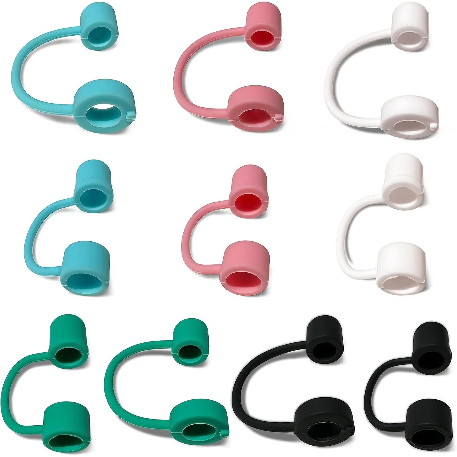 Straw Covers Cap - 10 count Colorful  Straw Tips Suitable for  Straw Cover -  Cover for Drinking Straw - Toppers Drinking Straw Caps Plugs (10 Mix Color caps)