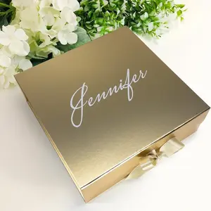 13"x13" Large Square Custom Gift Box With Magnetic Closure, Personalized Gift Box, Wedding Gift Box