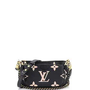 Pre-owned Louis Vuitton material Messenger Bags Multi Pochette Accessoires Bicolor Monogram Empreinte Giant by Rebag