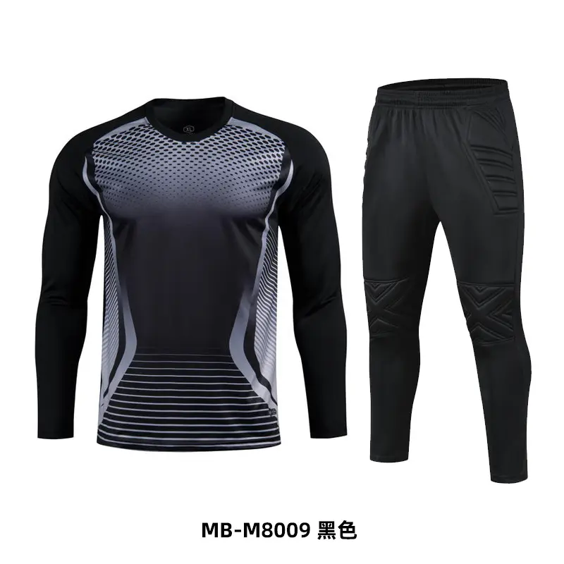 2-Piece Soccer Goalkeeper Shirt with Foam Elbow Pads, Colorful Geometric Breathable Quick-Dry Long Sleeve T-Shirt + Training Running Sports Pants Set 2-Piece Soccer Goalkeeper Shirt with Foam Elbow Pads, Colorful Geometric Breathable Quick-Dry Long Sleeve T-Shirt + Training Running Sports Pants Set