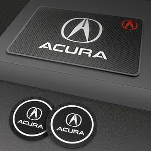 For Acura RDX Integra TLX CDX MDX RDX ZDX ILX Car Accessories Car Anti-slip pads coaster Mats Water Cup silicone coasters bottle racks interior decoration 1/2Pcs