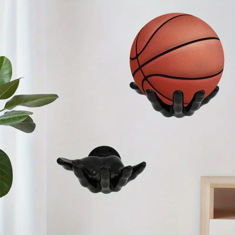 Hand-Shaped Wall Hooks Set, Wall Mounted Hook, Home Organizer Hook, 1pc & 2pcs, Practical Hangers for Home Storage, Employee Utility Hooks, Decorative Hooks, Creative Basketball Football Decorations