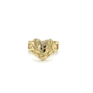 14K Gold Women’s Nugget Heart Ring 💛