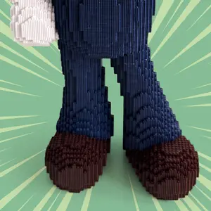 CubiBRICK Animation Series Raising Hand Louie (24,138 PCS) 3D Micro Building Block Model