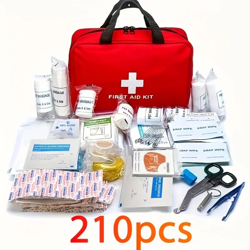 210-Piece Multi-Functional First Aid Kit for Emergency Preparedness, Outdoor Use with Premium Medical Supplies & Compact Bag for Home, Car Camping Safety Gear