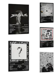 XXXTentacion Revenge 17 Album Cover Canvas Wall Art Decor - 3 Options: Unframed HD Print, Wood Framed Canvas, Black Aluminum Frame with Crystal Acrylic Panel - Minimalist Modern Abstract Poster for Dorm Room Decor, Music Fans Gift