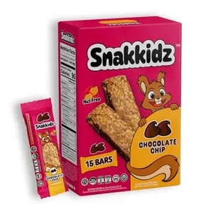 Snakkidz Organic Chocolate Chip Chewy Granola Bars, 15 Count, Gluten Free Granola Bar, Nut and Allergen Free, Low Sugar, Made with Avocado Oil