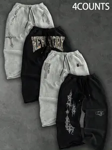 Men's & Women's Casual Joggers 4-Pack, Comfortable Drawstring Design, Soft Fabric, Perfect for Hiking & Outdoor Activities