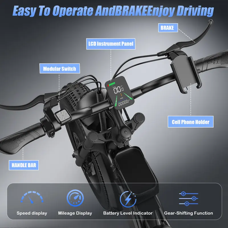 S9 LCD display brake controls and phone holder