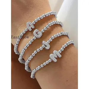 &ClassicFashionLetterCharmWomenBraceletA-ZInitialsAdjustableChainBraceletForWomenJewelryGift
