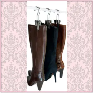 The Original Boot Hanger  by Boottique - (Set of 3) Store & Protect Your Boot Collection Whlile Saving Space, High Quality Chromed Metal with Patented Inserts that Won't Damage your Boots