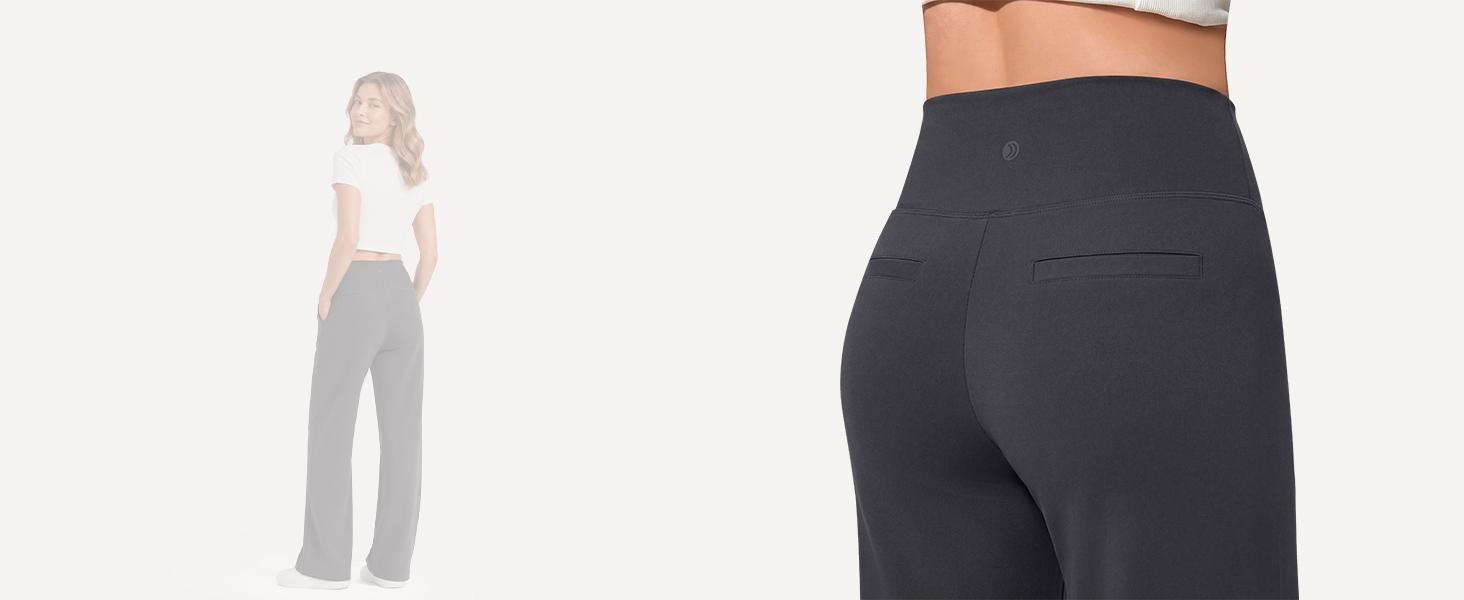 G4Free EverGoing Wide Leg Pants for Women High Waist Front Seam Yoga Dress Pants with Pockets Black Wideleg G4Free EverGoing Wide Leg Pants for Women High Waist Front Seam Yoga Dress Pants with Pockets Black Wideleg