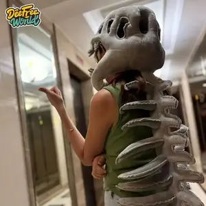 Horror Dinosaur Skeleton Set Headpiece + Spinal Design, Ball Party Costume, Halloween Cosplay Prop, Realistic Monster
