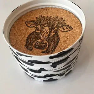 Cow Print Mason Jar Lid Coasters