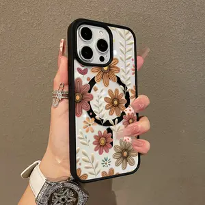 Premium Magnetic Case for iPhone11/12/13/14/15/16/promax Vintage flower y2k cased MagSafe Ready, Anti-Fall, Springtok and Ultra-Thin Design | Perfect for Everyday Use
