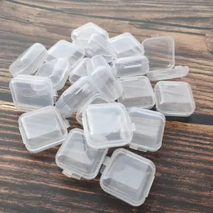 20 Pack Plastic Mini Clear Jewelry Box Organizer with Lid, Square Earplug  Storage Box Case for Small Items Bead Makeup Craft Project Containers