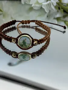 handmande multi brown SAN JUDAS/ST MICHAEL bracelet
