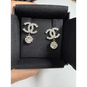 Pre-owned Chanel CC Crystal Drop Earrings