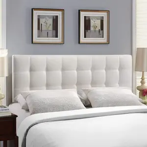 Modway Lily Full Upholstered Vinyl Headboard in White Modway Lily Full Upholstered Vinyl Headboard in White