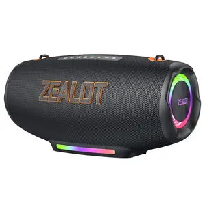 ZEALOT Portable Bluetooth Speaker - 100W Loud Outdoor Waterproof Party Speaker with Deep Bass, Fast Charge, Power Bank Function & RGB Lights, All-Day Battery Life for Home, Outdoor, Camping, Party & More