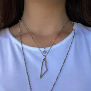 Map of Israel Necklace (Stainless Steel & Waterproof)