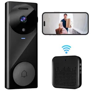 Smart Video Doorbell, 2.4G WiFi Wireless Outdoor Home Security Camera with AI Human Detection, Rechargeable Cloud Storage Security Camera