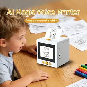 Ai Voice Smart Printer, 6 Art Styles, Multilingual Input, Instant Printing, Parent-Child Interaction Bilingual Enlightenment Tool