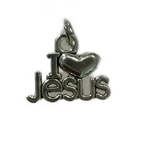 I Love Jesus Charm for Kindle - Christian Religious Pendant