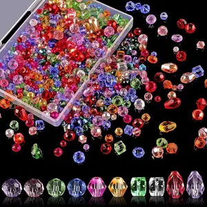 1000Pcs Glass Beads Bulk Assorted Crystal Beads for Jewelry Making Faceted Teardrop Rondelle Briolette for DIY Crafts Necklace Wristband Earring Kit(Colorful)8mm - Home Improvement.