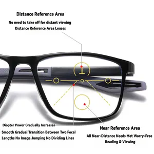 Sports-Inspired Auto-Focus Reading Glasses +1.0 to +4.0 Adjustable Power Silicone Metal Frame Non-Slip Design Silicone Nose Pads HD Eye Protection  Light Filter for Active Lifestyles frameless smart zoom reading glass blue