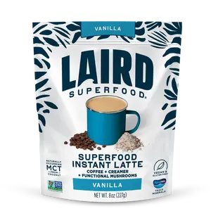 Laird Superfood Vanilla Instant Latte - Quick Service Coffee with No Artificial Ingredients Laird Superfood Vanilla Instant Latte - Quick Service Coffee with No Artificial Ingredients
