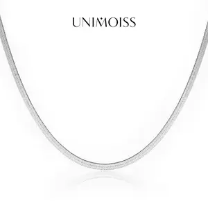 UniMoiss Snake Bone Necklace Chain Jewelry for Birthday Wedding Engagement Anniversary Daily Wear Gift