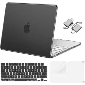 MOSISO Crack-Resistant Cover Compatible with MacBook Neo Case 13 inch 2026 Release Model A3404 with A18 Pro Chip, Protective Hard Shell&Keyboard Cover&Screen Film&Type C, Black