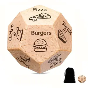 1 Pack Wood Dice Valentines Day Gifts, Unique Date Night Dice for Couples, Fun Game Set Perfect for Romantic Nights