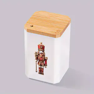 1pc Cute Printed Compact, Chic Toothpick Holder Gold Accented Nutcracker Design, Durable Plastic, Perfect for Kitchen & Dining Room Decor, a Christmas Gift for Family and Friends