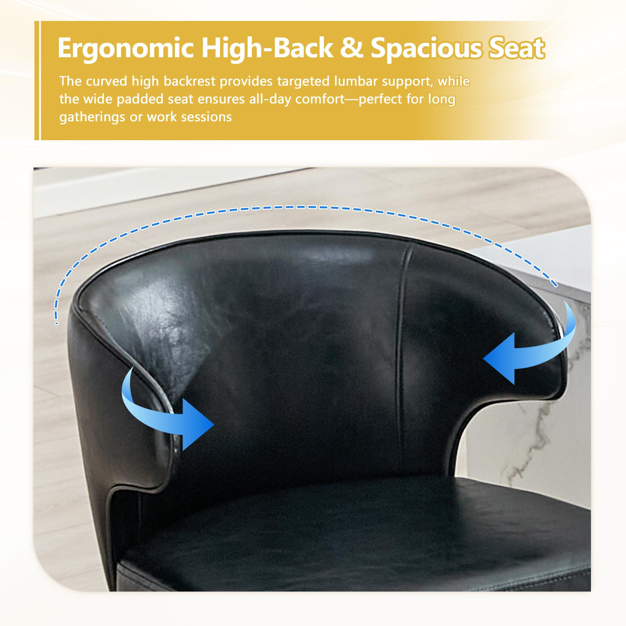 Modern Adjustable Swivel Bar Stool with PU Leather Backrest, Height Adjustable Bar Chair for Kitchen Counter & Dining Room, 300 LBS Weight Capacity Modern Adjustable Swivel Bar Stool with PU Leather Backrest, Height Adjustable Bar Chair for Kitchen Counter & Dining Room, 300 LBS Weight Capacity