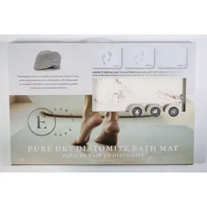 Stone Bath Mat Diatomaceous Earth Shower Mat Non-Slip Super Absorbent Bathroom Floor Mat Quick Drying Natural 23x15