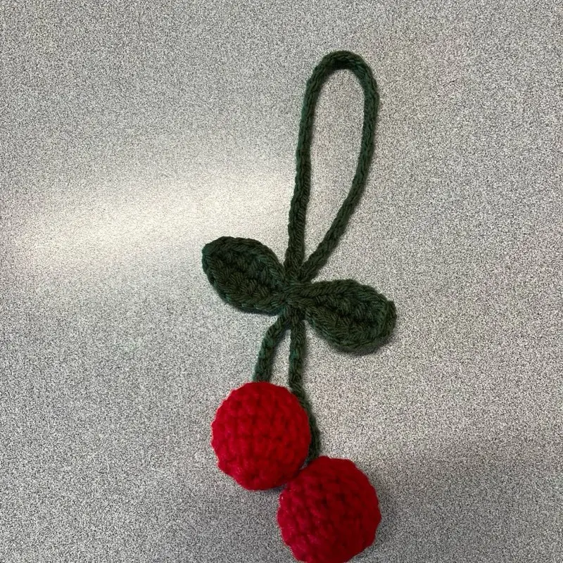 Cute Cherry Car Mirror - Red and Green Design for Vehicle Decor
