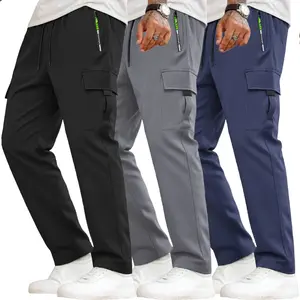 3-Pack Quick Dry Ice Silk Pants - Casual Daily Running Sports Pants Men's Wide Leg Comfort Sweatpants