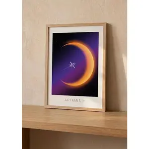 Artemis poster, NASA mission print, deep space wall art