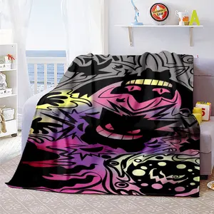 Naughty Gengar07 patterned printed blanket, suitable for living room, bedroom, office and lunch break, portable blanket for all four seasons, holiday gift for family and friends, Christmas decorati, Cozy Throw Blanket