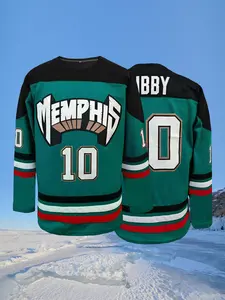 Memphis #10 Retro Ice Hockey Jersey, Unisex Long Sleeve Breathable Hockey Shirt, Stitched Sports Uniform for Game Day & Casual Wear