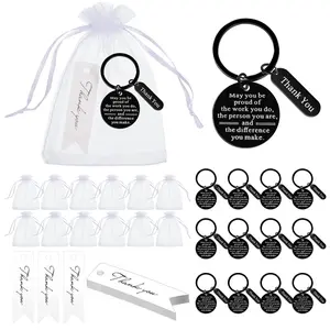 12 Sets Employee Appreciation Keychain Gift,Includes Thank You Cards And Organza Bags,Ideal for Coworkers,Nurses,Teachers,Graduation,Office Appreciation,Halloween Christmas Party,DIY Hand Tools Kits