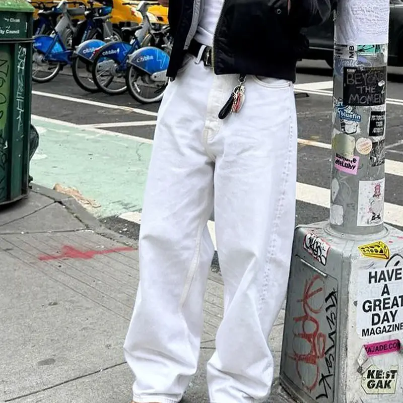 Men's High Street Vintage Wide Leg Jeans, Casual Loose Fit Streetwear Stylish Denim Jeans, Perfect Gift for Husband or Boyfriend, All Seasons Pants Trouser