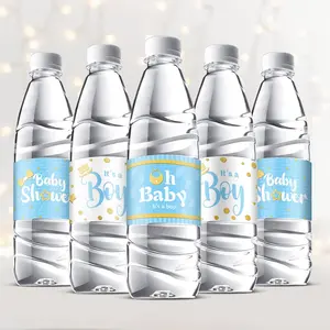 Clabby Baby Shower Water Bottle Labels Waterproof Water Bottle Stickers Wrappers for Baby Shower Party Supplies Decoration (boy Style, 39 Pieces)