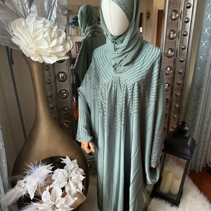 Butterfly abaya with stone work