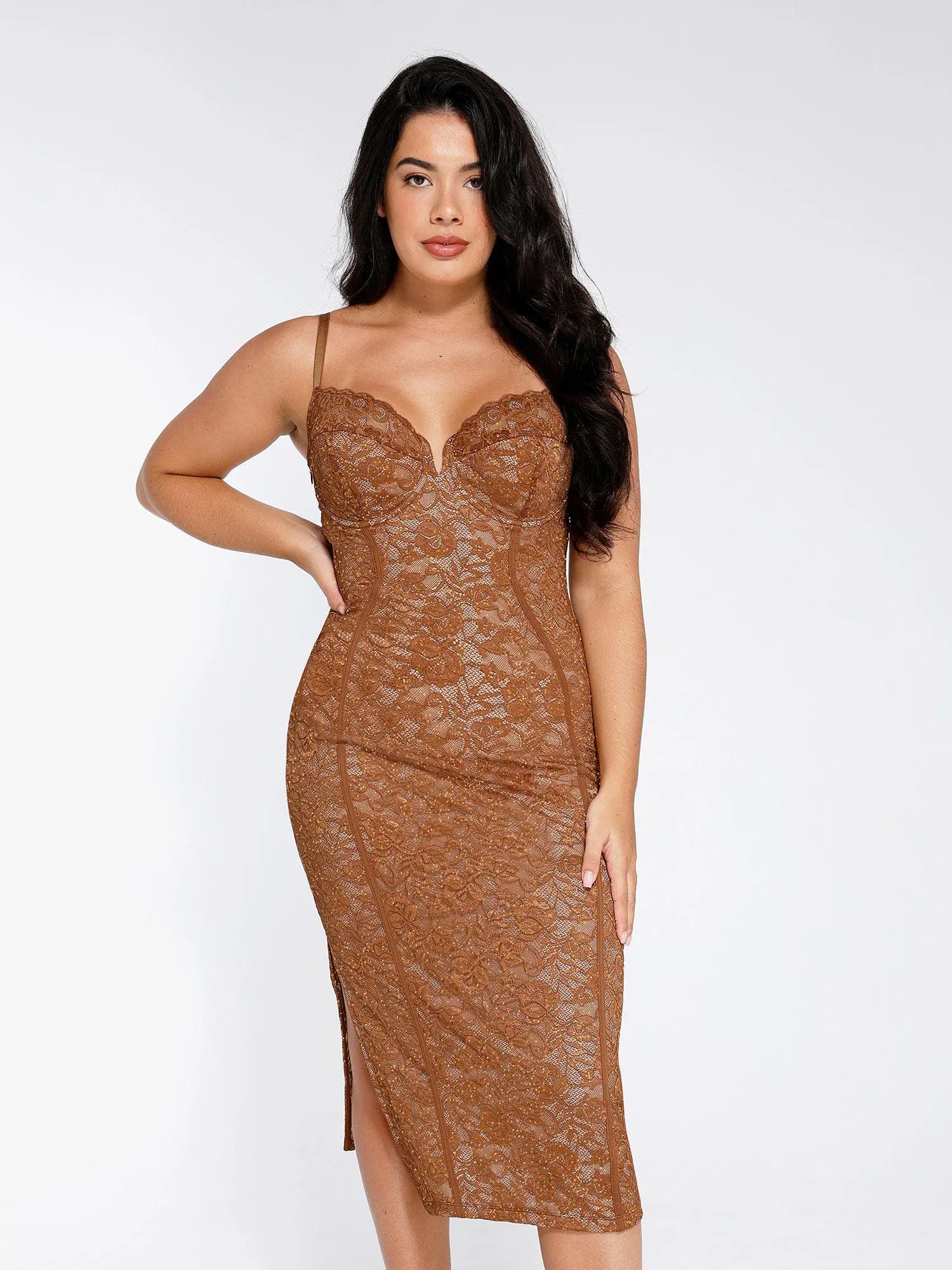 Popilush Basic All-Lace Corset Dress Post Surgery Body Shaperwear V-Neck Spaghetti Strap Midi Side Slit Shapewear Women Tummy Control Birthday Outfit-Creator Live - TikTok Shop Popilush Basic All-Lace Corset Dress Post Surgery Body Shaperwear V-Neck Spaghetti Strap Midi Side Slit Shapewear Women Tummy Control Birthday Outfit-Creator Live - TikTok Shop
