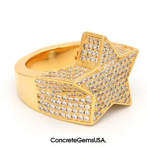 Concrete Gems USA GOLD Star Ring  (sizes 7-11)